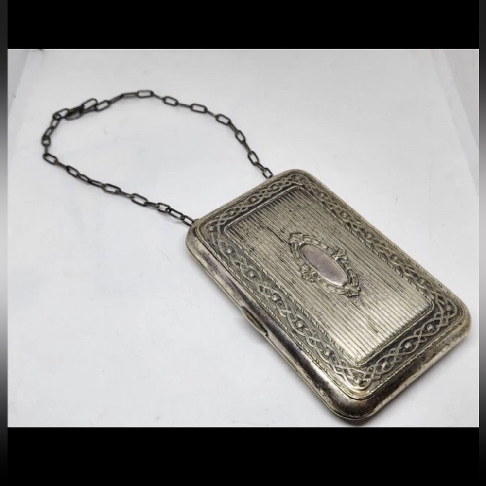 Vintage German Silver Coin Holder Compact Purse